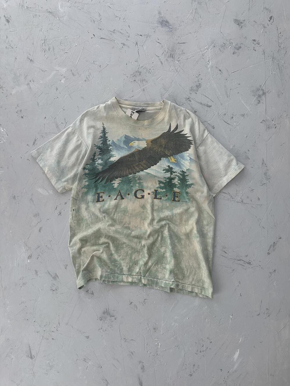 Vintage 90's Liquid Blue Nature Animal EagleEmbroidered tee